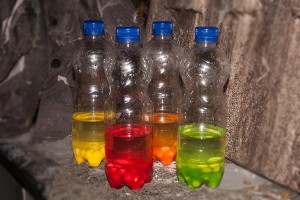 Vodka Flaschen mit Skittles